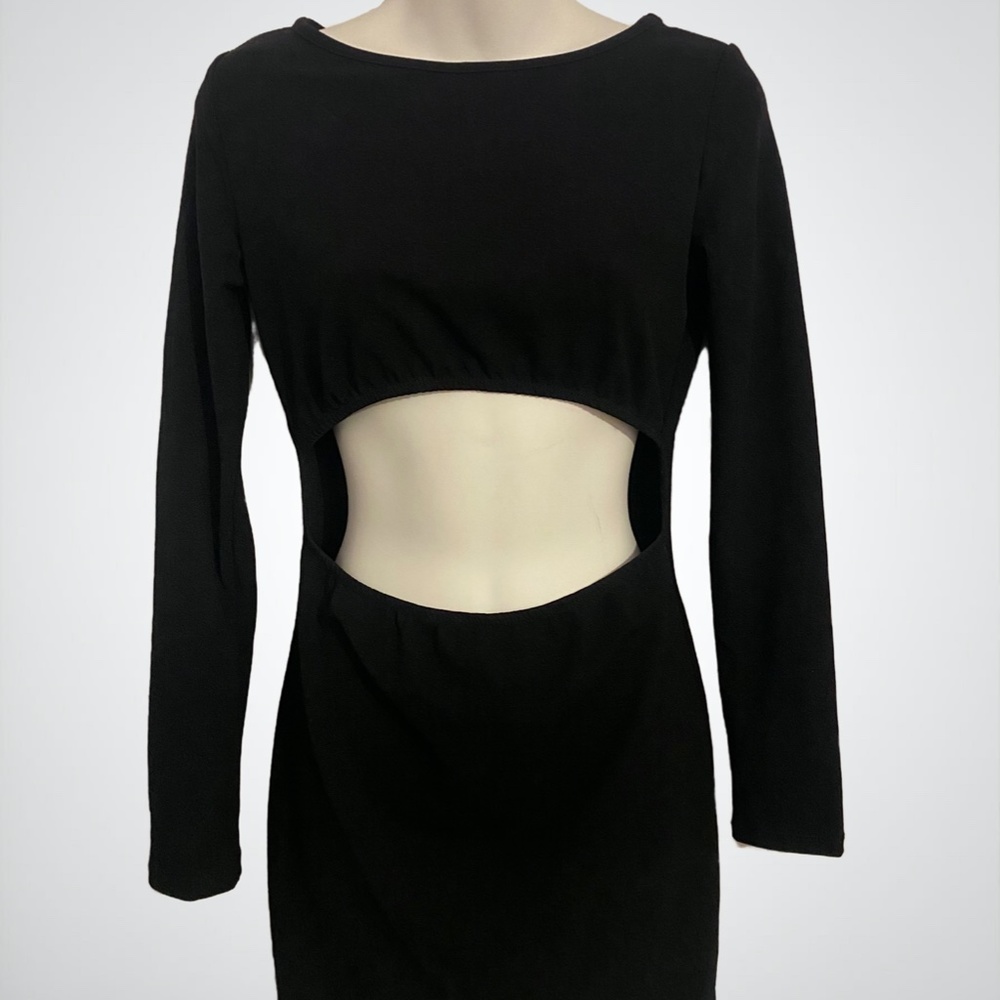 NWT Revamped black open stomach dress